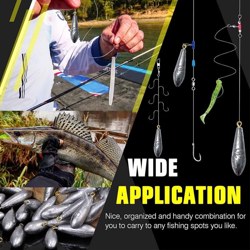 Goodern Fishing Weight Sinkers - 10 PCS 30g Raindrop Streamlined Fishing Bottom Sinker Weights for Freshwater and Saltwater - Image 2
