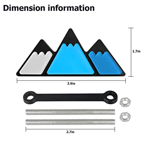 AICEL Tri-Color Grille Emblem for Car, 3 Color Snow Mountain Sticker Decoration, Triangle Badge Decal for Auto Bumper, Automotive Exterior Accessories, Universal Fit for Tacoma/4Runner/Tundra（Blue） - Image 2