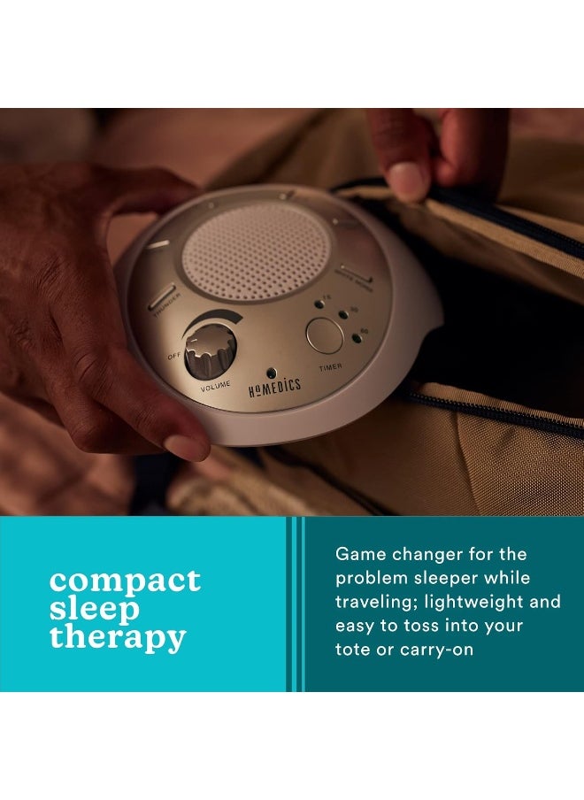 HoMedics - White Noise Sound Machine | Portable Sleep Therapy for Home, Office, Baby & Travel | 6 Relaxing & Soothing Nature Sounds, Battery or Adapter Charging Options, Auto-Off Timer | HoMedics Sound Spa - Image 1