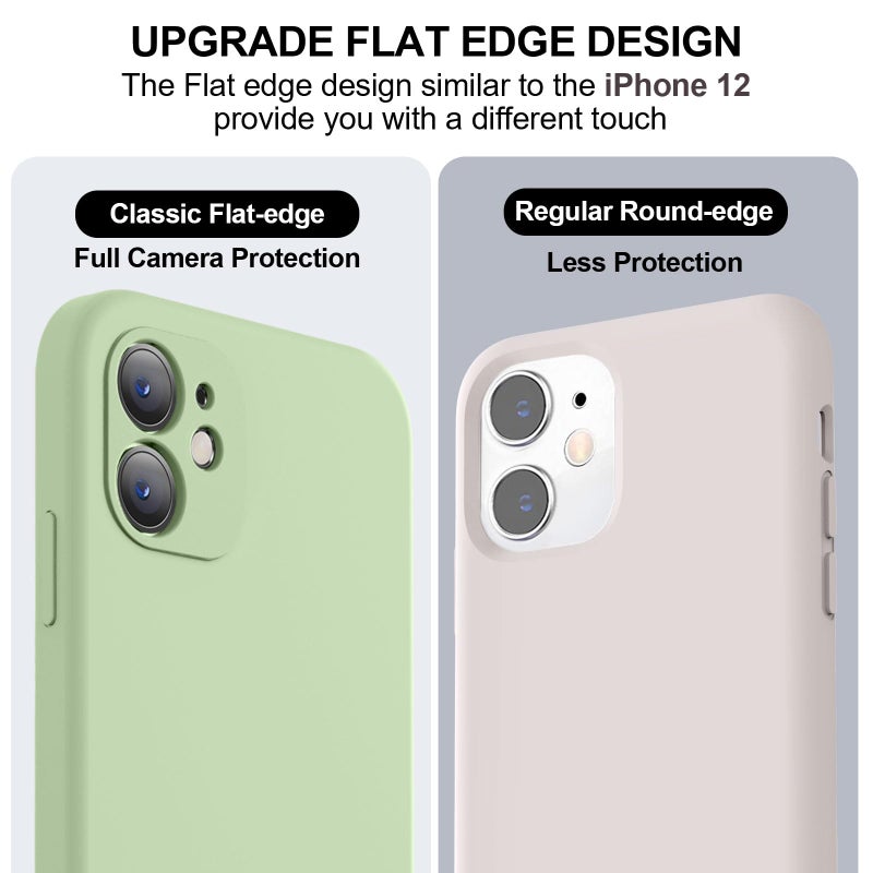 Vooii Compatible with iPhone 11 Case, Upgraded Liquid Silicone with [Flat Edges] [Camera Protection] [Soft Anti-Scratch Microfiber Lining] Phone Case for iPhone 11 6.1 inch - Matcha - Image 3