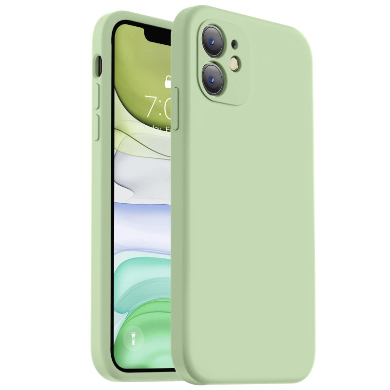 Vooii Compatible with iPhone 11 Case, Upgraded Liquid Silicone with [Flat Edges] [Camera Protection] [Soft Anti-Scratch Microfiber Lining] Phone Case for iPhone 11 6.1 inch - Matcha - Image 1