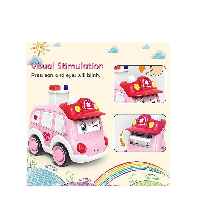 SOLARAE 4PCS Pull Back Cars Toys are suitable for three-year-old children, Toddler Toy Wind Up Cars，Friction Powered Press Vehicles Infant Birthday Gift for boys and girls. - Image 5