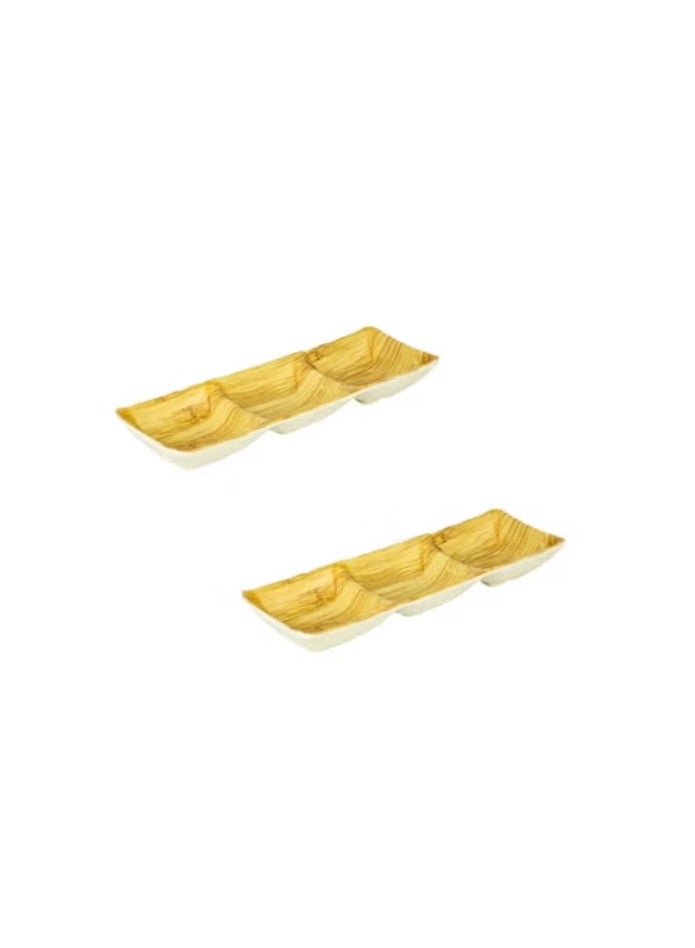 divided melamine sauce dish - 2 pcs