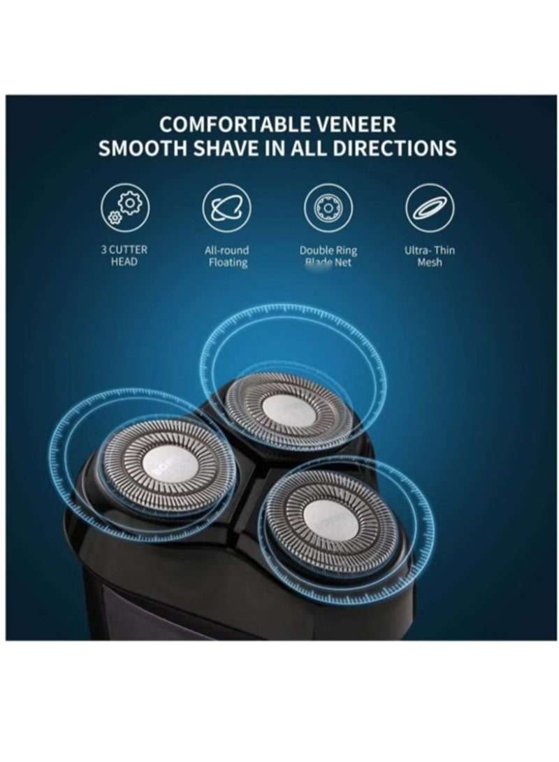 باميدي ماكينة حلاقة كهربائية M5 ، ماكينة حلاقة كهربائية لاسلكية ، ماكينة تشذيب اللحية ، ماكينة حلاقة للشعر الرطب والجاف ، قابلة لإعادة الشحن من النوع C IPX7 ، مقاوم للماء ، أسود - Image 5