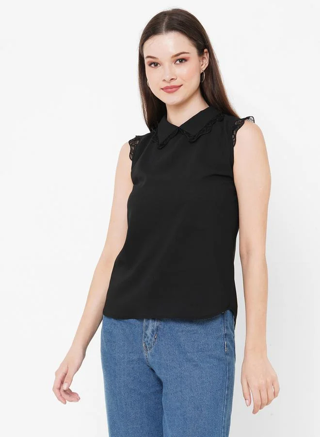 Mish Mish Lace Insert Sleeveless Top