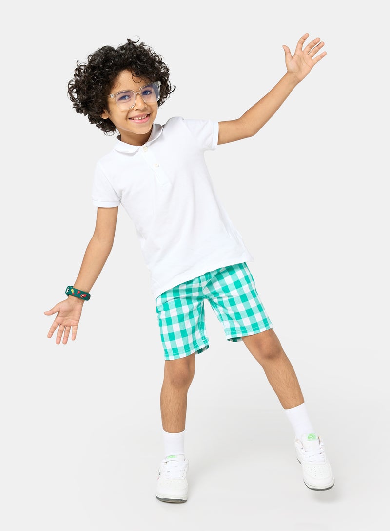 Panco Boys Checkered Shorts with Elastic Waist - Image 4
