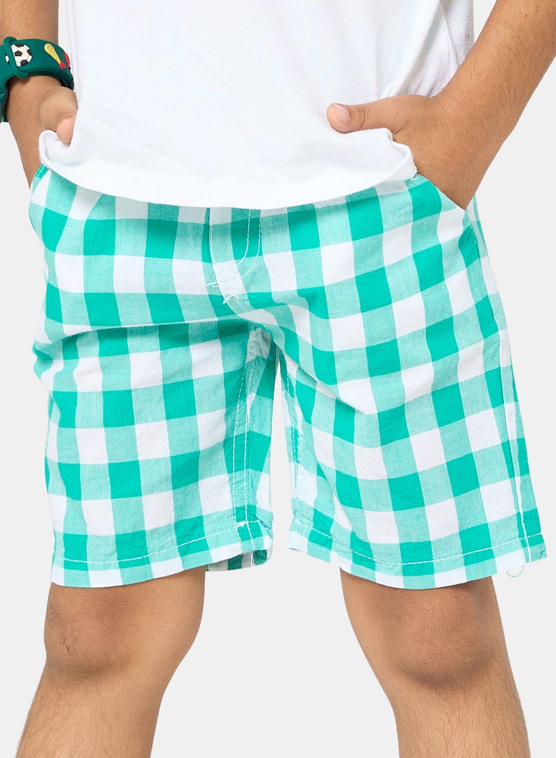 Panco Boys Checkered Shorts with Elastic Waist - Image 3