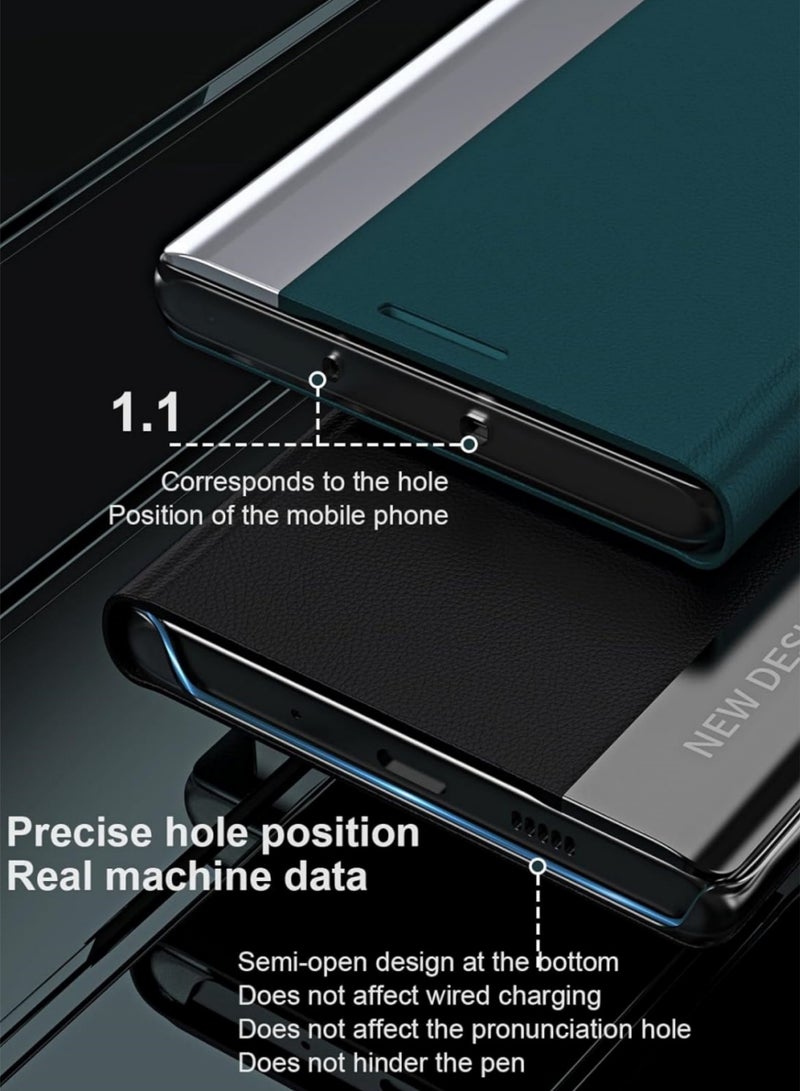 Adando Flip Case for Samsung Galaxy S26 Ultra, Thin PU Leather Business Flip Folio Cover with Kickstand, Slim Full Body Protective Phone Case for Samsung S26 Ultra (Green) - Image 4