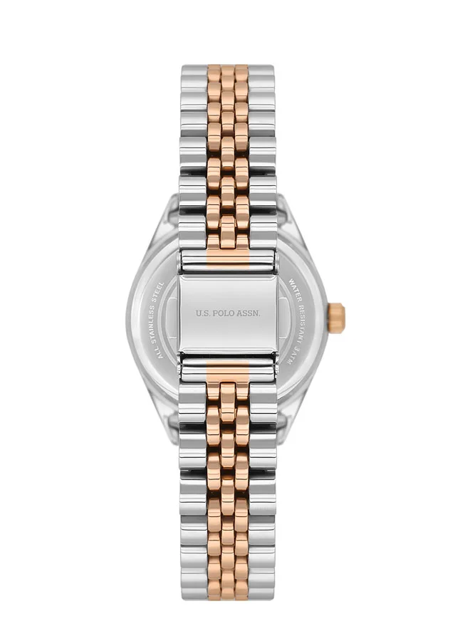 U.S. Polo Assn. Stile 30mm Women's Analog Watch with Two-tone Stainless Steel Bracelet