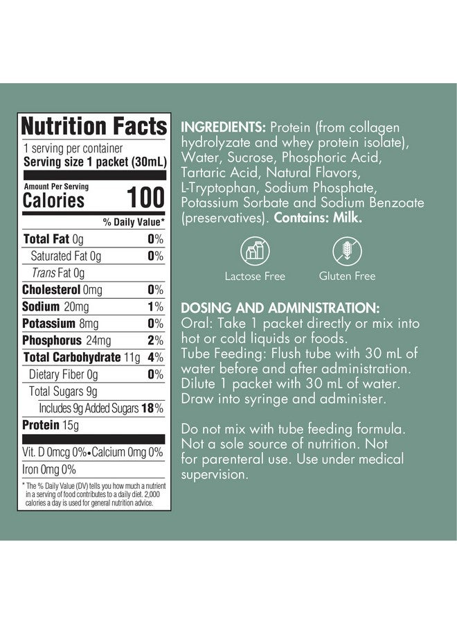 Medtrition Liquid Collagen peptides Type I, III 15 Grams Protein per oz. |Prosource Plus Neutral Packets| - Image 2