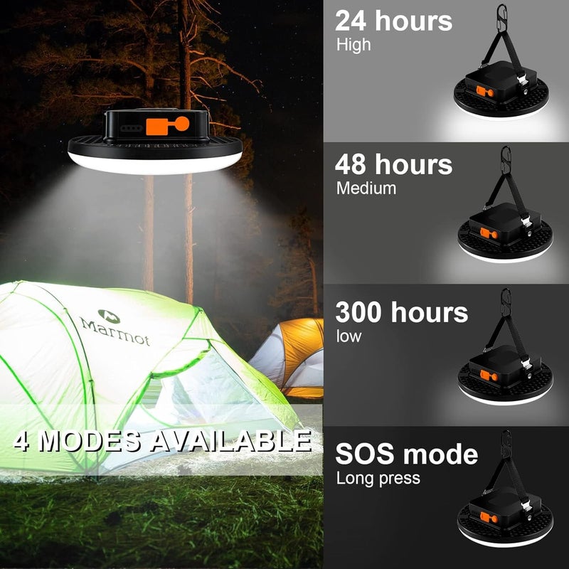 iodoo مصباح LED قابل لإعادة الشحن، بنك طاقة 12000 مللي أمبير في الساعة، مصباح تخييم USB بقوة 2500 لومن مع مغناطيس ومنفذ صامولة 1/4 بوصة، للخيمة والتخييم والإعصار والمشي لمسافات طويلة والطوارئ والأعطال - Image 2
