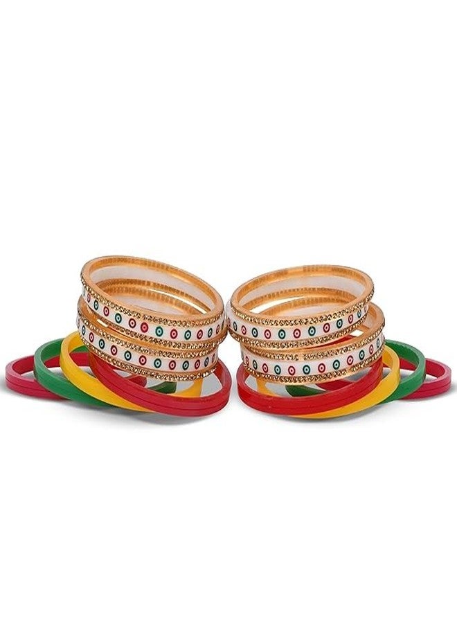 BANGLESKART Plastic Radiant Red Maroon Green Multicolor Punjabi Bridal Chuda for Girls, Women, and Brides (2.6, Multicolor) (2.6) - Image 4