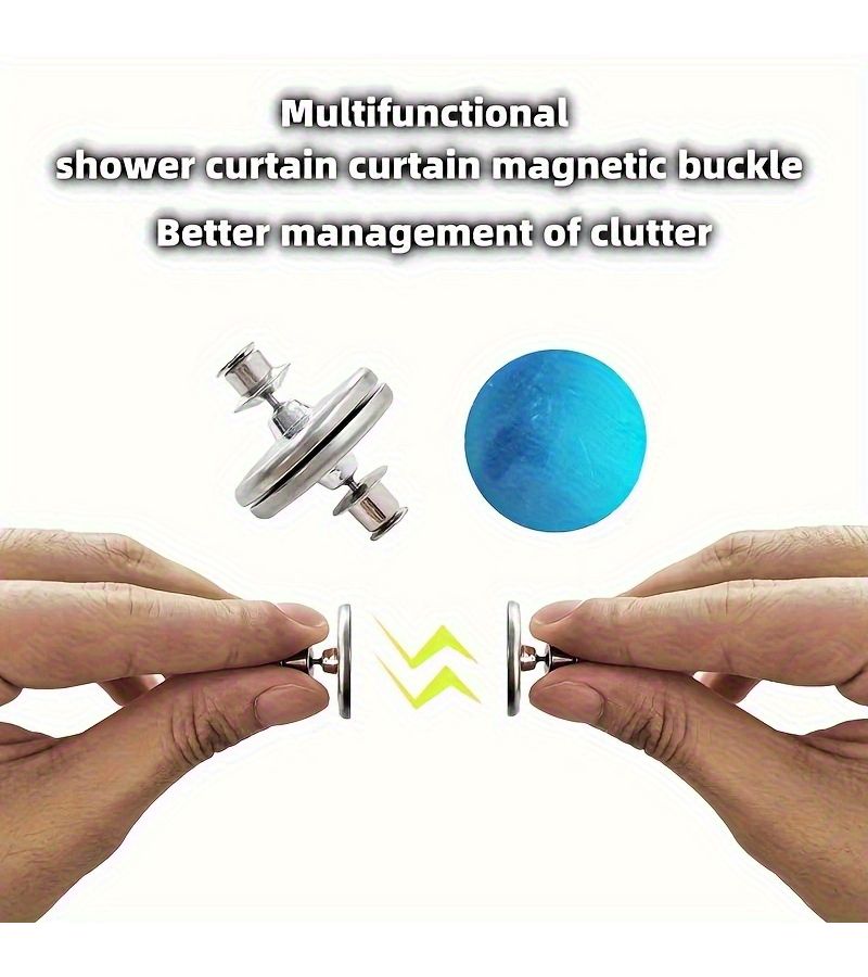 36pcs Magnetic Curtain Clips With 18 Magnets And 18 Fixing Buckles Classic Metal Style Large Pins Tool Free Installation Reusable Windproof For Home Bedroom Office Windows - Image 3
