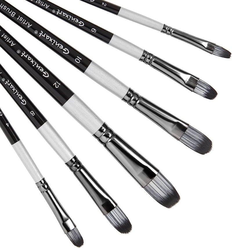 Levin THE NEXT LEVEL IN OFFICE STATIONERY Levin 6 Pcs Artist Paintbrushes for Acrylic Oil Watercolor Gouache Painting, Premium Nylon Hair Art Paint Brush for Beginners and Professionals (Filbert) - Image 1