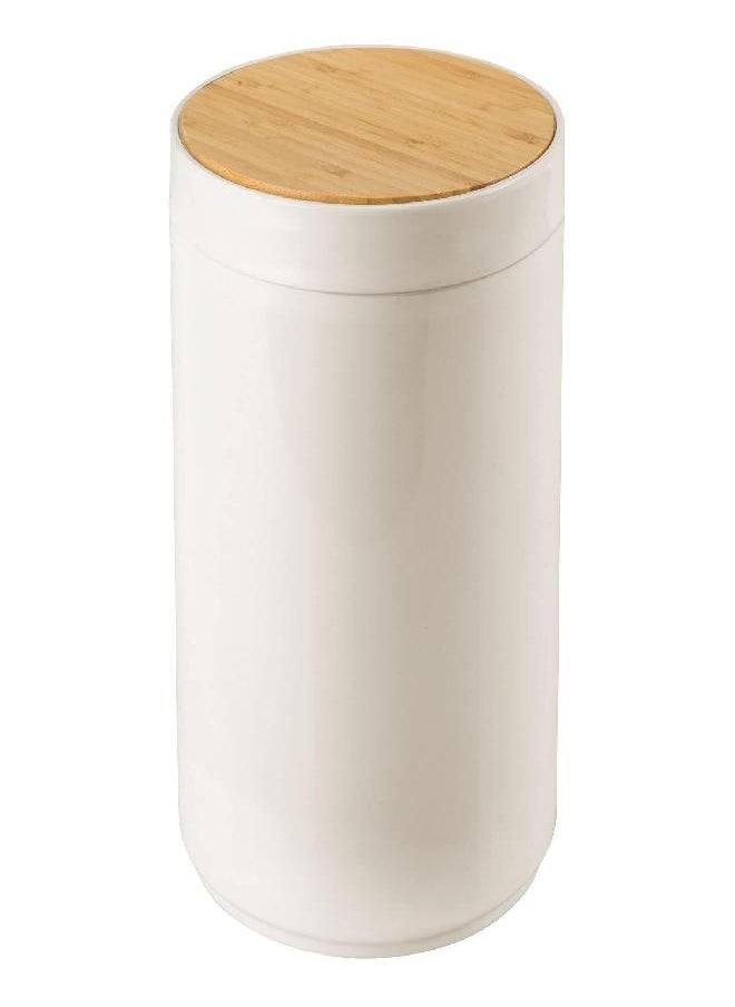 mDesign Plastic Round Trash Can Small Wastebasket, Garbage Bin Container with Swing-Close Lid, Kitchen, Bathroom, Home Office, Bedroom Basket; Holds Waste, Recycling,1.3 Gallon -Cream/Beige/Natural - pzsku/Z49F00A06D6BD801A12F7Z/45/_/1692791182/25f57997-47ba-4bab-a9c4-103eeb23e54f