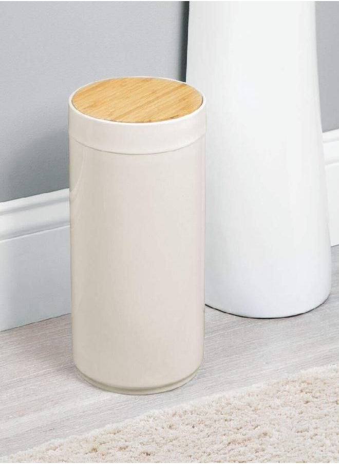 mDesign Plastic Round Trash Can Small Wastebasket, Garbage Bin Container with Swing-Close Lid, Kitchen, Bathroom, Home Office, Bedroom Basket; Holds Waste, Recycling,1.3 Gallon -Cream/Beige/Natural - pzsku/Z49F00A06D6BD801A12F7Z/45/_/1692791296/a9ded3c4-d75b-4c58-8e49-f6cf1c274154