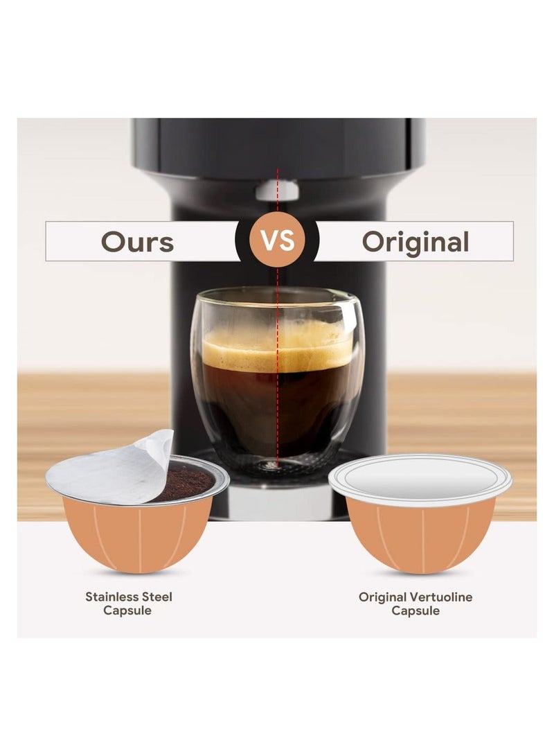 NIBEMINENT Reusable Vertuo Capsule Refill Kit, VertuoLine Capsules with Aluminum 100 Foils Seals Filling Tool Holder Compatible Pod - Image 2