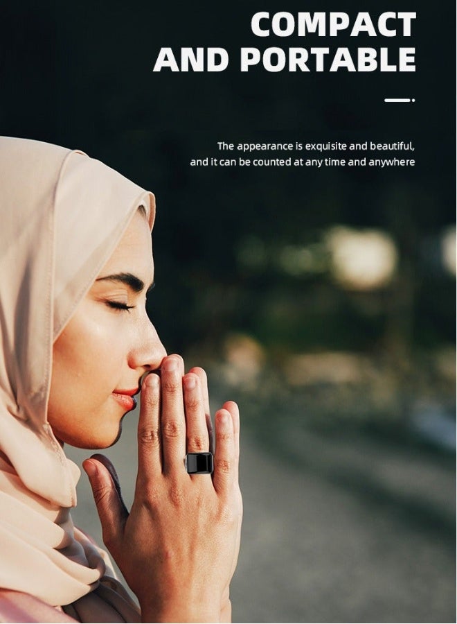 Equantu 18mm Zikr Ring Smart Ring with Vibration Reminder Tasbih Counter and Bluetooth Connection for Exclusive IQIBLA App and 5 Daily Prayer Reminders - Image 5