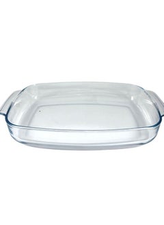 Homemaker Turkish-Designed Premium Curve Rectangular Deep Glass Baking Dish – 5L Capacity, 44x28.1cm, 6.5cm Height – Elegant Clear Finish, Oven & Dishwasher Safe  - Image 1