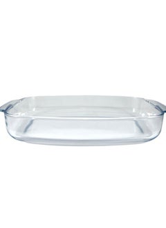 Homemaker Turkish-Designed Premium Curve Rectangular Deep Glass Baking Dish – 5L Capacity, 44x28.1cm, 6.5cm Height – Elegant Clear Finish, Oven & Dishwasher Safe  - Image 2