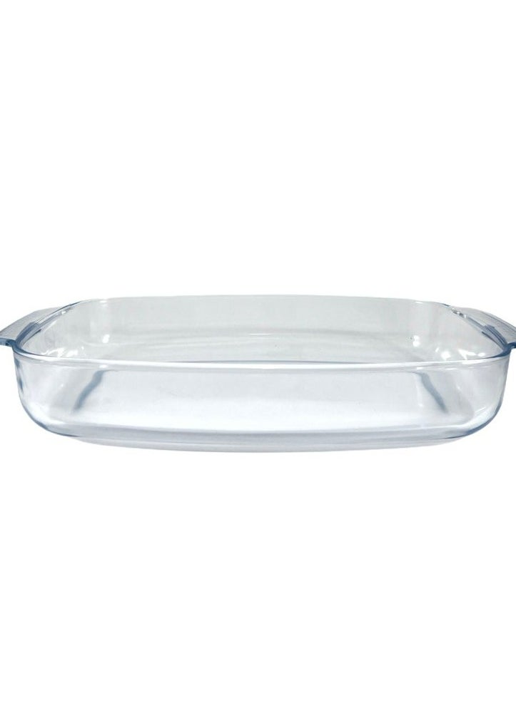 Homemaker Turkish-Designed Premium Curve Rectangular Deep Glass Baking Dish – 5L Capacity, 44x28.1cm, 6.5cm Height – Elegant Clear Finish, Oven & Dishwasher Safe  - Image 2