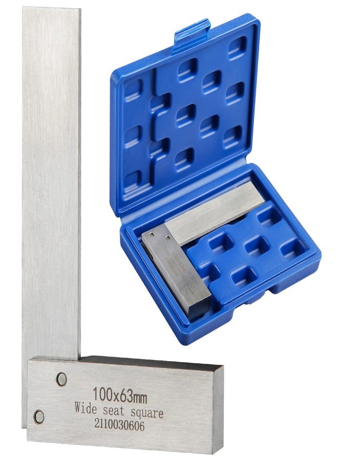 Boomgood Machinist Square Precision Engineer Wide Seat Square 90 Right Angle Ground Hardened Steel Angle Ruler 4 x 2.5 Inch - Image 1