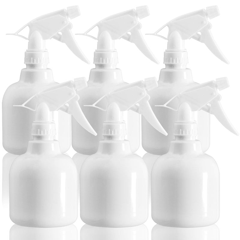 Youngever 6 Pack Empty Plastic Spray Bottles, White Spray Bottles for Hair and Cleaning Solutions (500ML) - Image 1