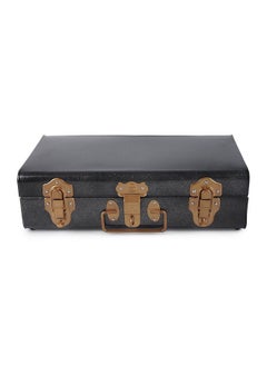 Elan Elan Vintage Style Buxa Modern Metal Long Trunk Box, Storage Box, Decorative Box For Gift - Antique Black (Rectangular) 