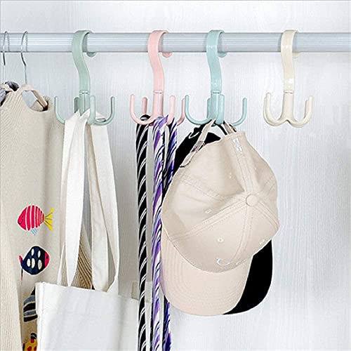 KolorFish Rotating Handbag Hanger Rack Closet Storage Organizer Hooks for Ladies Bag Belt Tie Scarf (Pack of 4) Blue - Image 3