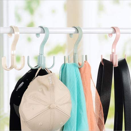 KolorFish Rotating Handbag Hanger Rack Closet Storage Organizer Hooks for Ladies Bag Belt Tie Scarf (Pack of 4) Blue - Image 2