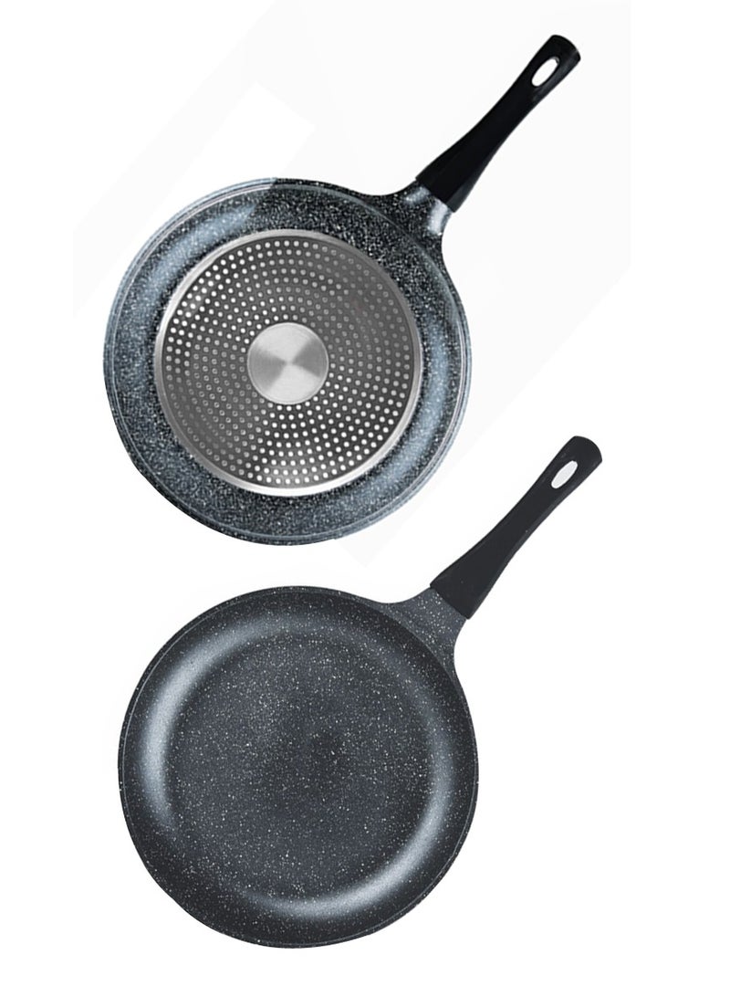 SONEX Joli Aluminum Non-Stick 28cm Frying Pan Black Marble Coating - Image 1