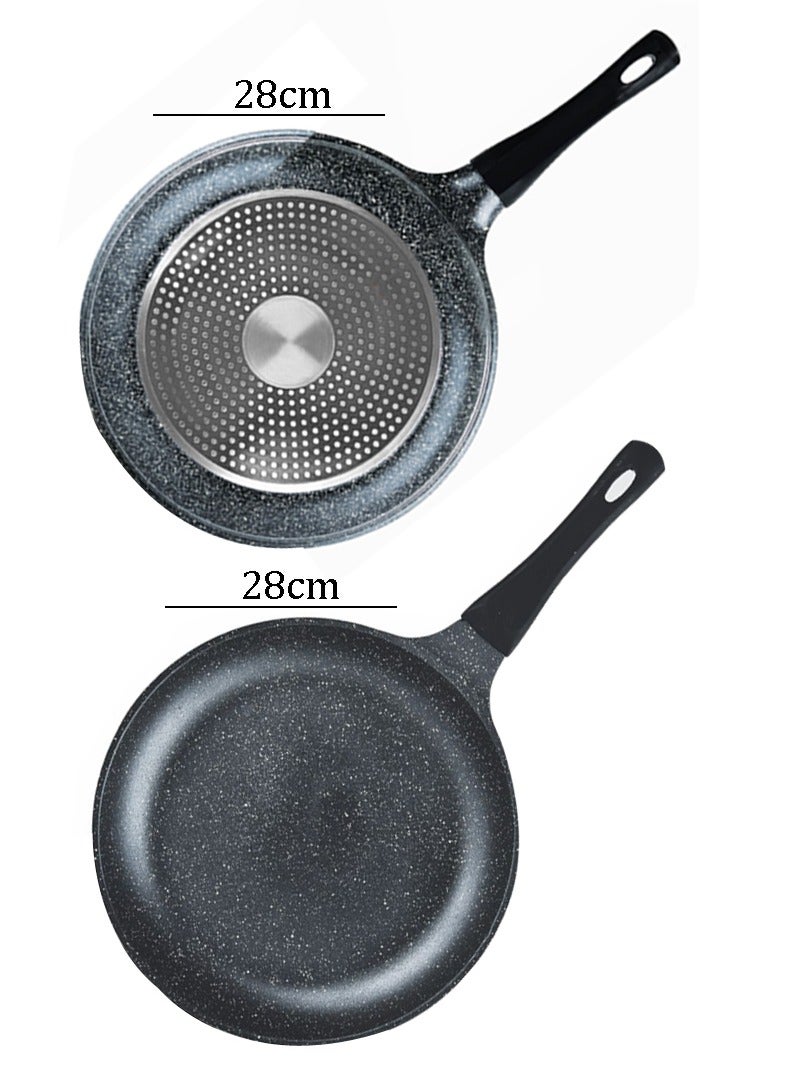 SONEX Joli Aluminum Non-Stick 28cm Frying Pan Black Marble Coating - Image 2