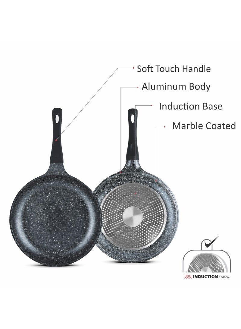 SONEX Joli Aluminum Non-Stick 28cm Frying Pan Black Marble Coating - Image 3