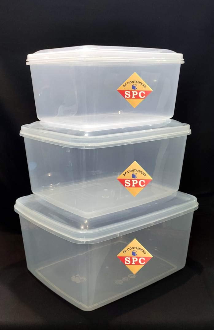 SPC Multipurpose Plastic Stackable Organizer Large Storage Container Box for books, toys, clothes, food items, office files, shoes. set of 3 boxes Rectangular - Image 1