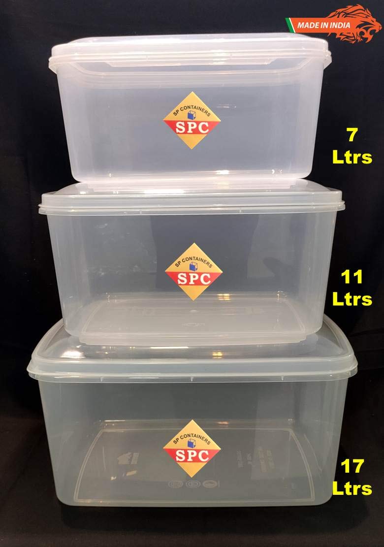 SPC Multipurpose Plastic Stackable Organizer Large Storage Container Box for books, toys, clothes, food items, office files, shoes. set of 3 boxes Rectangular - Image 2