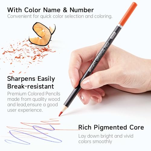 Shuttle Art 138 Colors Professional Colored Pencils, Soft Core Coloring Pencils Set with 1 Coloring Book,1 Sketch Pad, 4 Sharpener, 2 Pencil Extender, Perfect for Artists Kids Adults, Drawing - Image 3