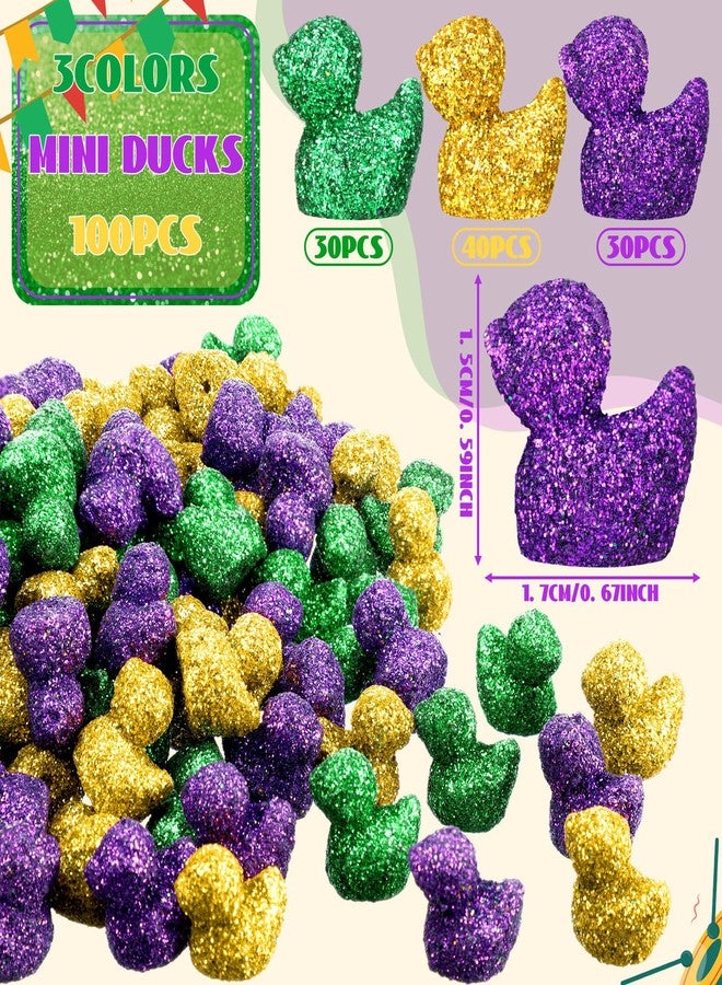 Yaocom 100 Pcs Mini Glitter Bright Duck Statue Glitter Duck Figurines Micro Garden Landscape Dollhouse Cake Decoration Potted Plants DIY Craft Charms for Party Christmas Thanksgiving Gift - Image 4