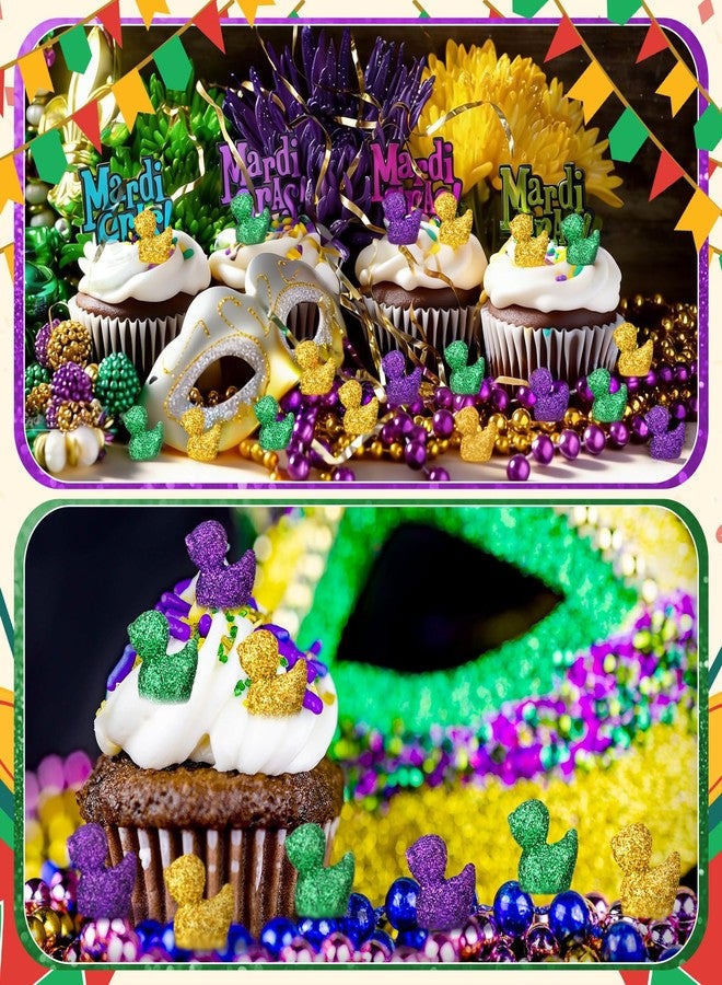 Yaocom 100 Pcs Mini Glitter Bright Duck Statue Glitter Duck Figurines Micro Garden Landscape Dollhouse Cake Decoration Potted Plants DIY Craft Charms for Party Christmas Thanksgiving Gift - Image 2