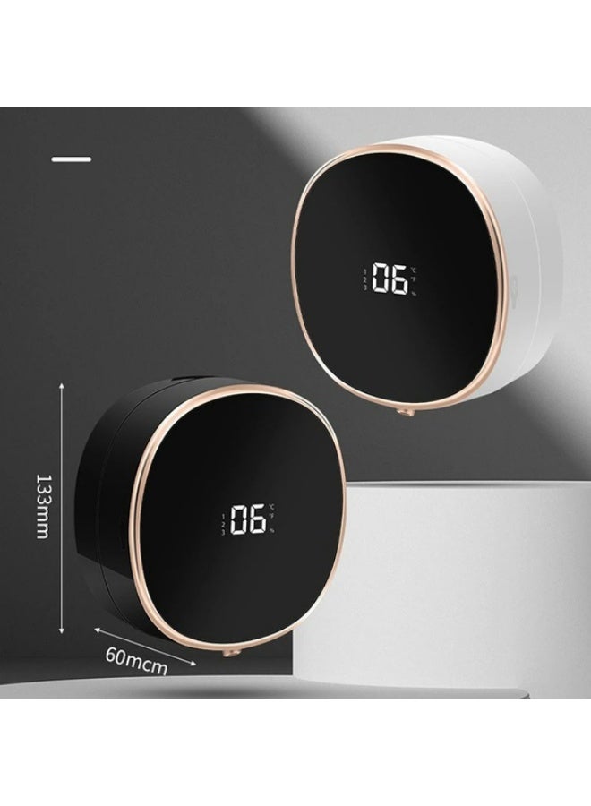 KITCHENOO Automatic Soap Dispenser Foam Bathroom: Wall Mount Rechargeable Touchless Adjustable Auto Smart Electric Plastic White Foaming Soap Dispenser with Clock - Kitchen - Hand Dish Lotion Couple Kids - Image 4