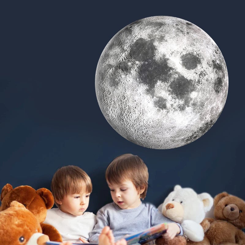 iinuu Moon Wall Stickers, Full Moon Universe Space Wall Sticker, Large Size Planet Wall Decal, Space Wall Decor for Bedroom Classroom Playroom Nursery Birthday Gift Idea - Image 1