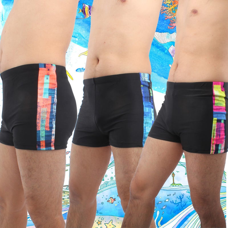special for new men''s swimming trunks and fashion contrast color boxer swimming trunks men''s beach swimming trunks - Image 3