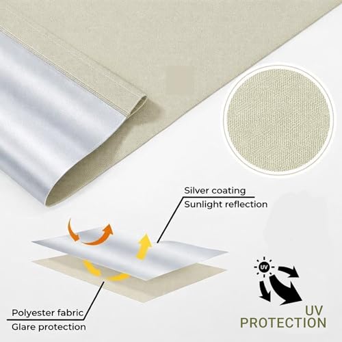 Deco Window 100% Blackout Roller Blinds for Windows 2Ft x 7Ft (W x H) Sun, UV Protection & Glare Resistant for Home & Office-Ivory - Image 5