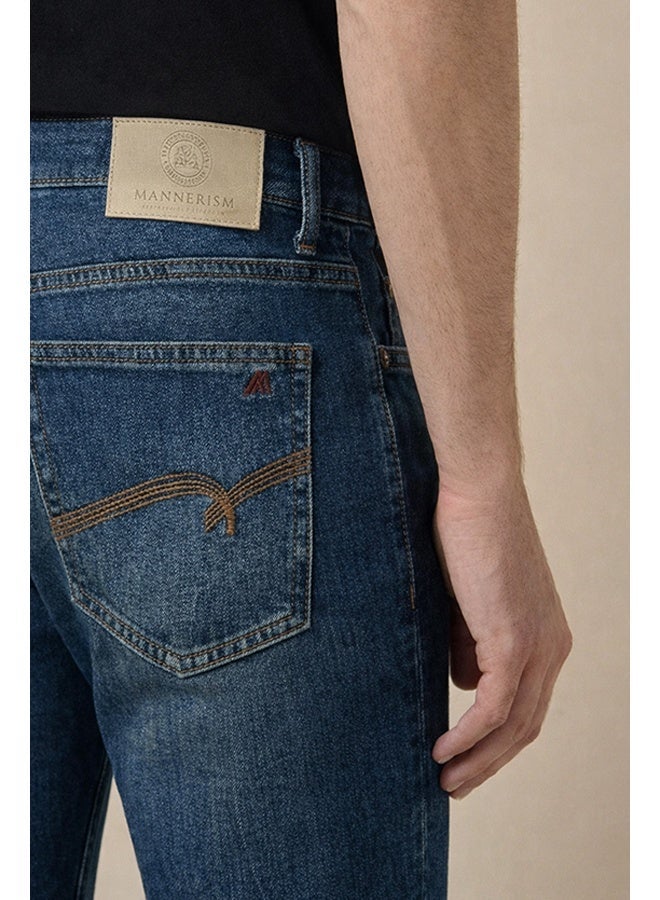 Mannerism Navy Blue Slim Fit Denim Jeans - Image 3