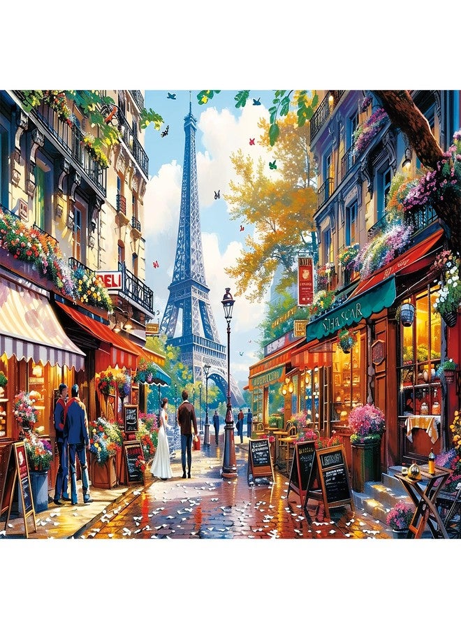Edsjegn 1000 Pieces Puzzle for Adults - Charming Paris Puzzle for Adults Children - Recycled Paper Jigsaw Puzzle 1000 Pieces - Fun and Challenging Family Game Great Gift Idea, Finished Size is 28 * 20 in - Image 1