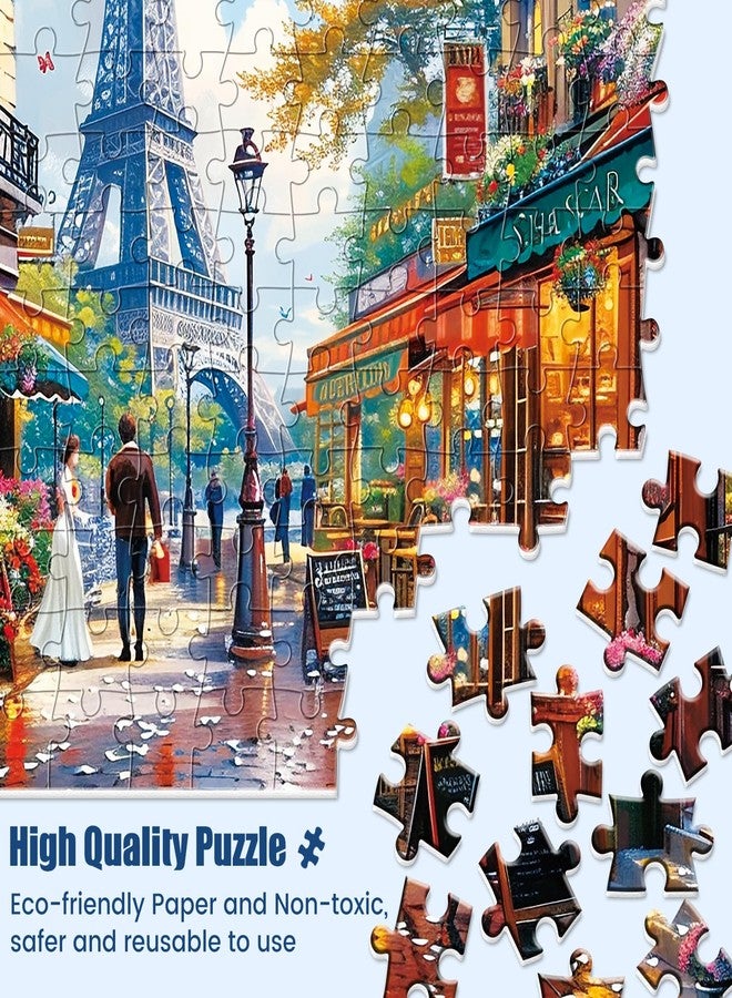 Edsjegn 1000 Pieces Puzzle for Adults - Charming Paris Puzzle for Adults Children - Recycled Paper Jigsaw Puzzle 1000 Pieces - Fun and Challenging Family Game Great Gift Idea, Finished Size is 28 * 20 in - Image 3