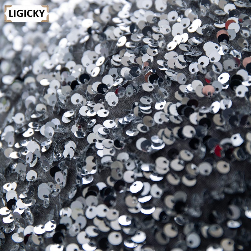 LIGICKY Luxury Series Glitzy Sequin Throw Pillow Covers Sparkling Decorative Glam Glitter Square Cushion Cover Pillow Cases for Sofa Couch Bedroom Home Party Decor (18 x 18 Inches, Silvery Grey) - Image 5