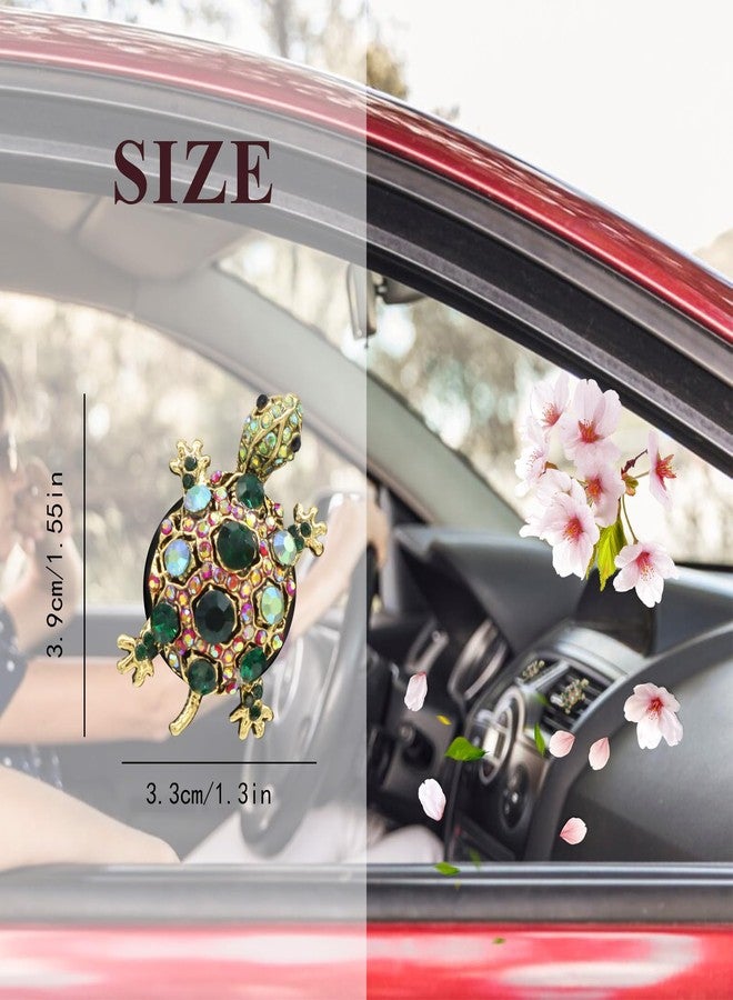 ORIESSE Sea Turtle Car Air Freshener Vent Clips,Beach Ocean Car Decor,2pcs Turtle Vent Clips,Coastal Decorations for Women,Rhinestone Refillable Diffuser - Image 3