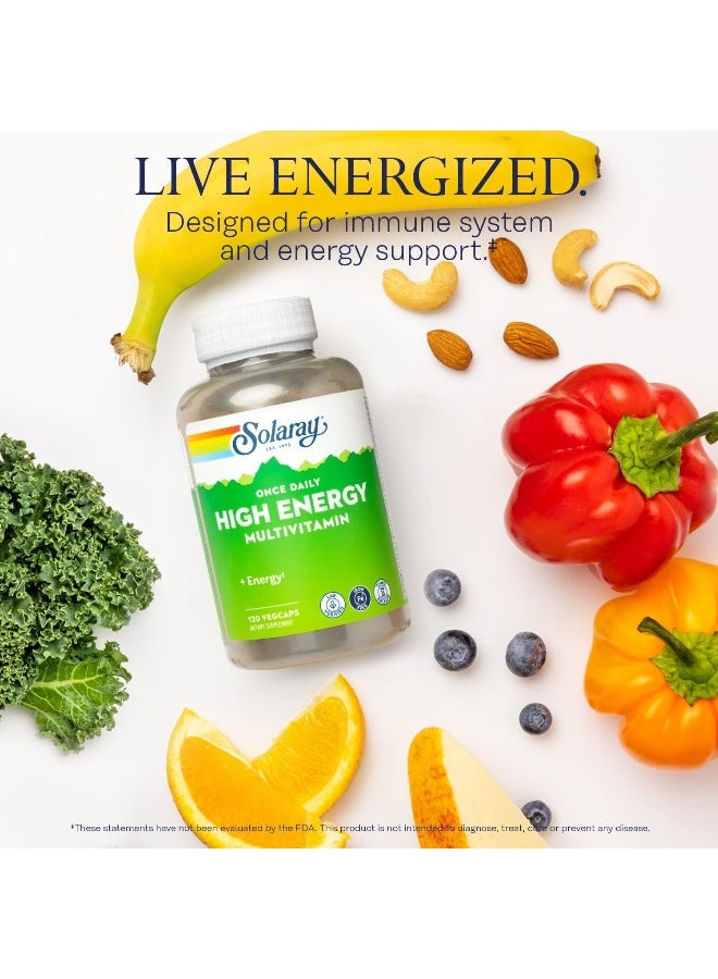 SOLARAY Solaray Once Daily High Energy Multivitamin, Iron Free, 120 Capsules - Image 3