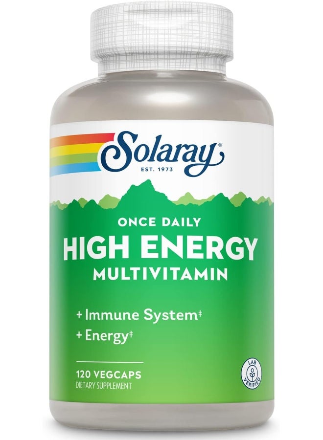 SOLARAY Solaray Once Daily High Energy Multivitamin, Iron Free, 120 Capsules - Image 1