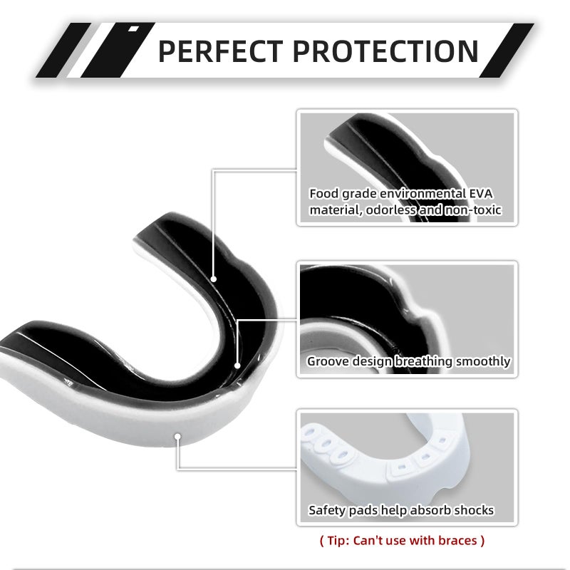 LPONJAR 5 Pack Kids Youth Mouth Guard for Sports, Boys Girls Mouth Guard with Case, Child Teen Sports Mouthguard for Football Lacrosse Basketball Boxing Soccer Taekwondo MMA Karate - Image 2